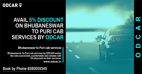 Avail 5% Discount on Bhubaneswar to Puri Cab Services by ODCAR